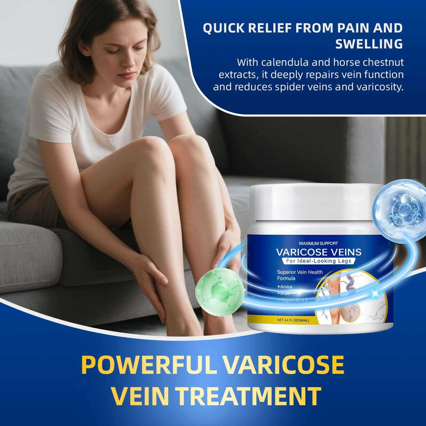 Leg Vein Relaxation Cream - Body Care for Meridian and Vein Relief 100ml