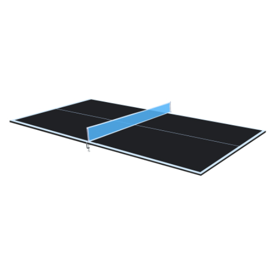 7x4ft Black Foldable Ping Pong Conversion Top - Portable Table Tennis