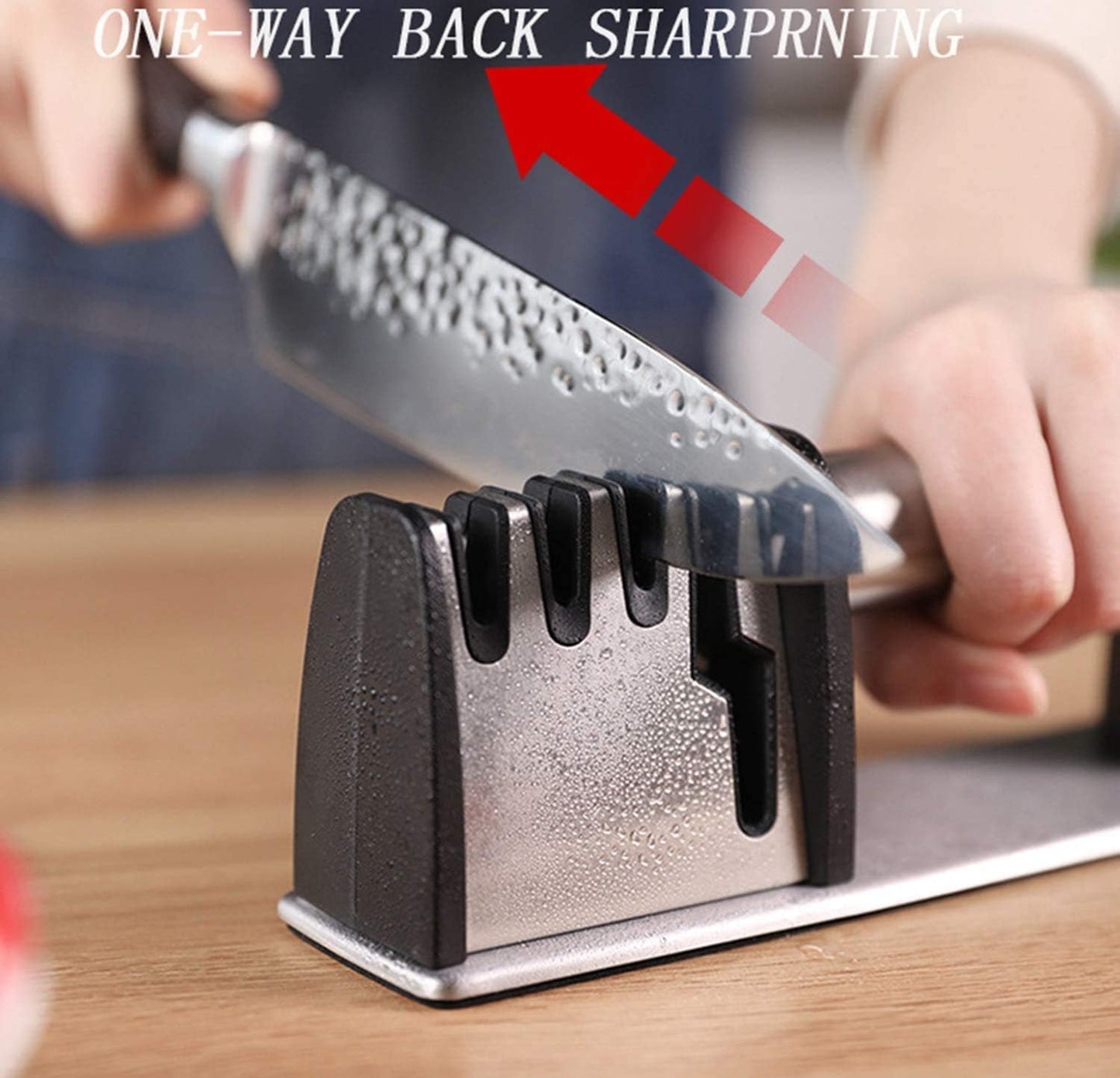 4-in-1 Kitchen Blade and Scissor Sharpening Tool - Black