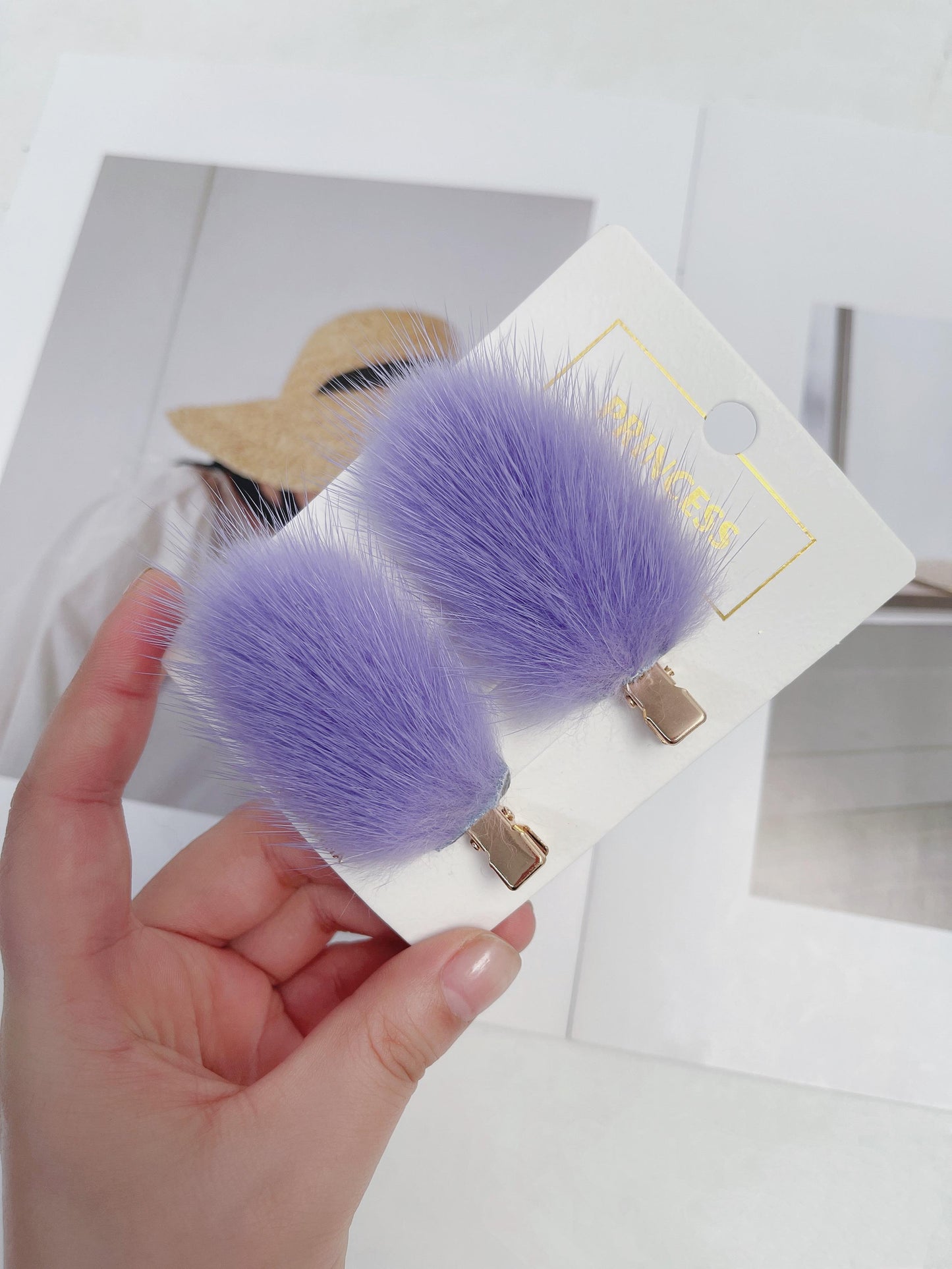 Women's Mink Hair Seamless Plush Hairpin - Retro Japanese Korean Style