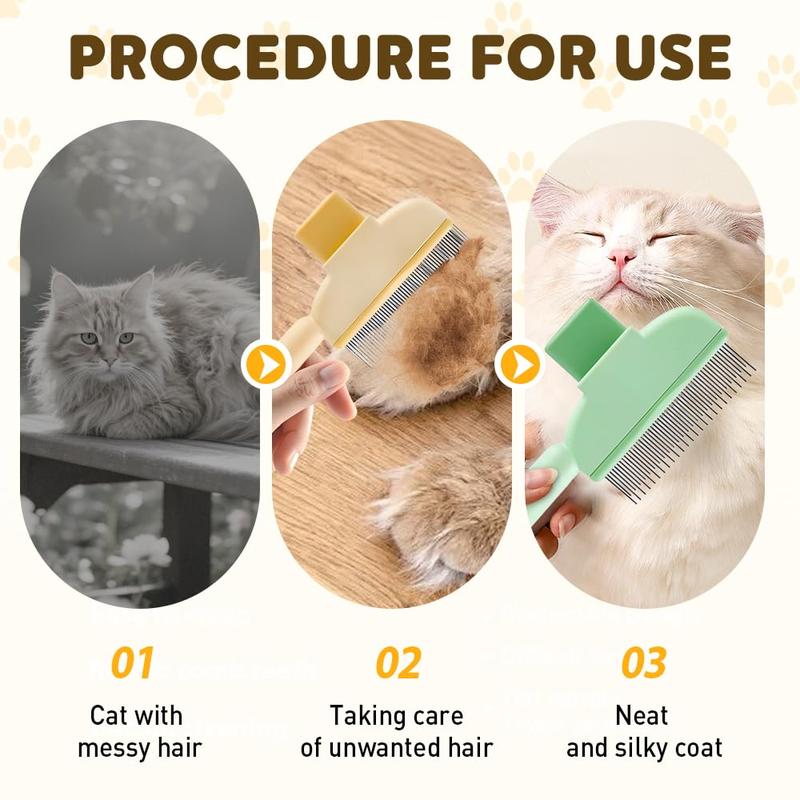Pet Hair Remover Comb for Long Hair Knot Removal & Grooming - Self-Cleaning Massage Tool