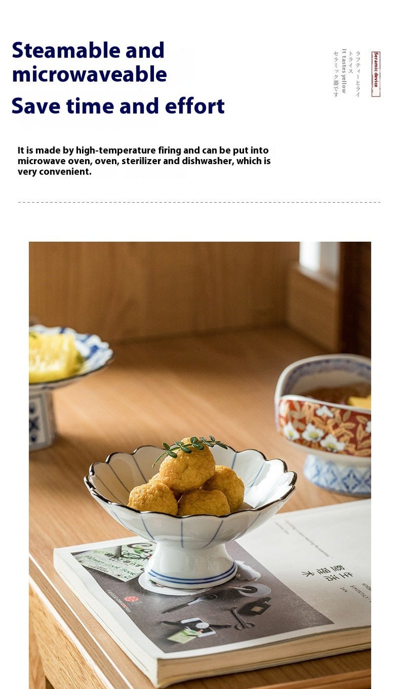 Retro Ceramic Serving Bowl - Modern Simple Style, Multiple Colors