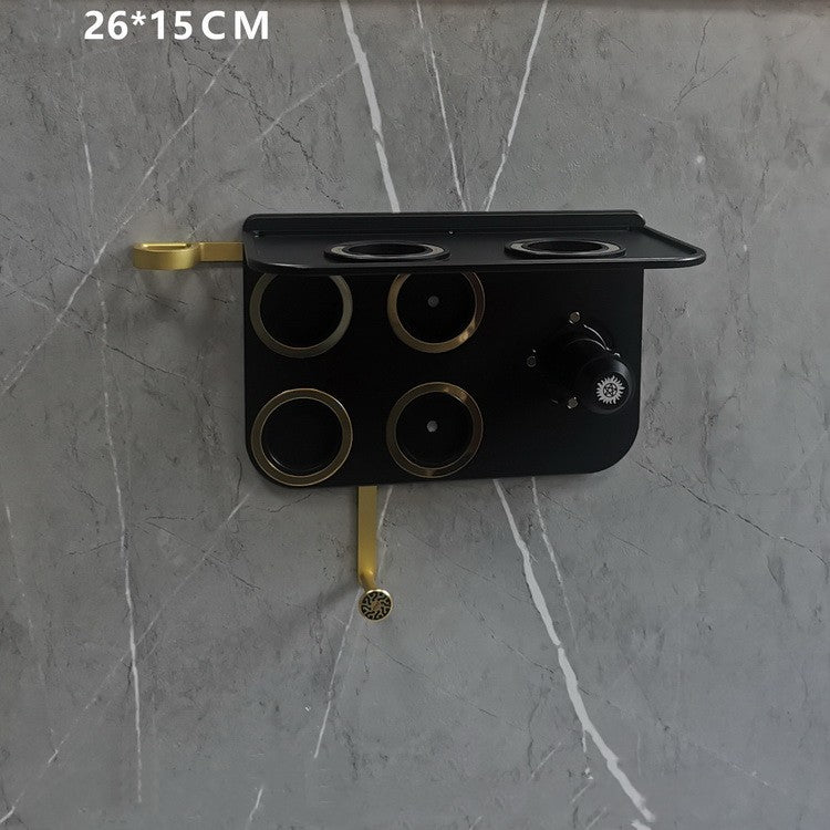 Hole-Free Hair Dryer Rack - Bathroom Wall Mount Storage Organizer
