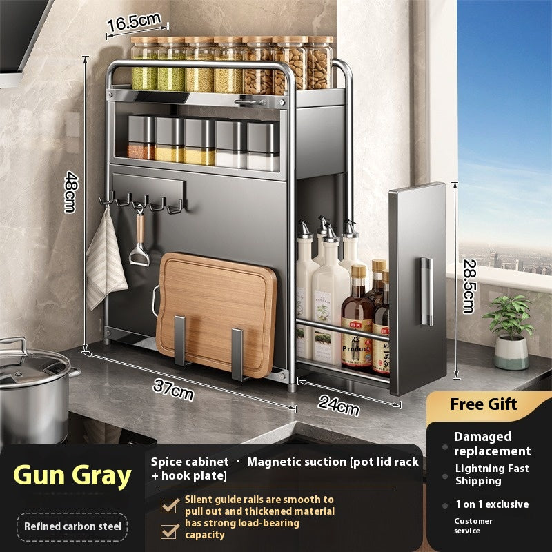 Pull-Out Multi-Layer Kitchen Storage Rack - Modern Household Organization