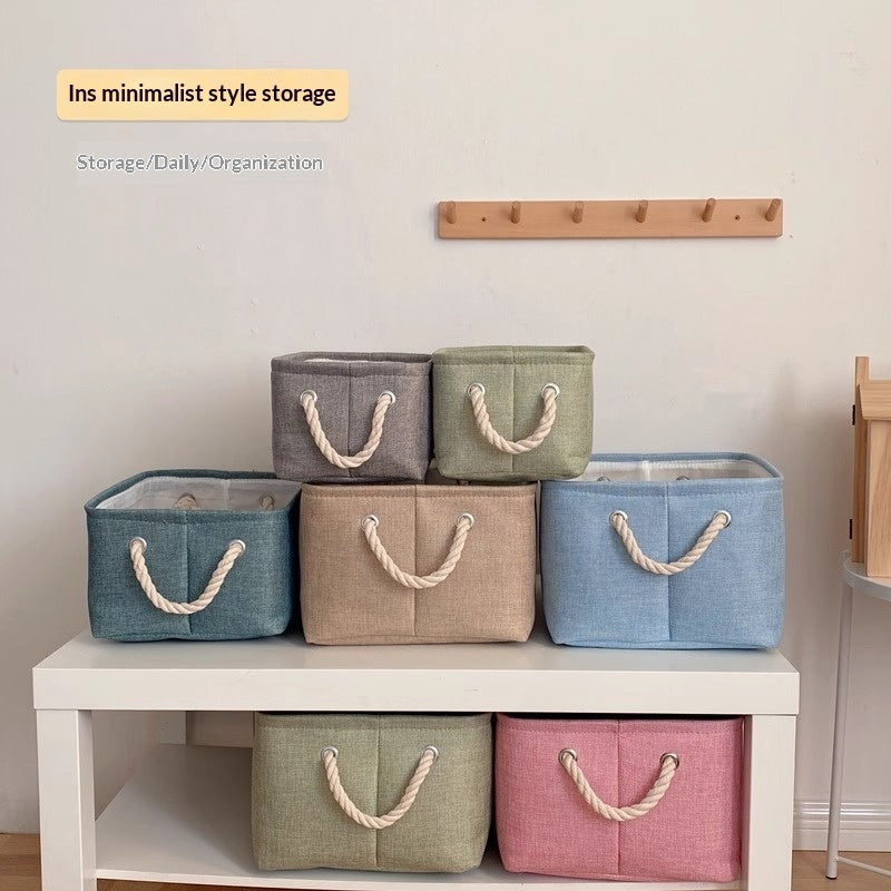 Foldable Storage Basket with Lid - Multi-Size Home Organization Box