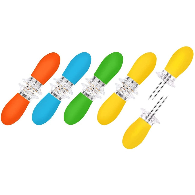 10-Pack Stainless Steel Corn Holders with Ergonomic Handles