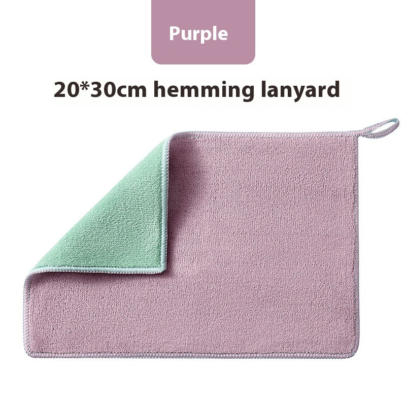 Multifunctional Thickened Absorbent Household Cleaning Cloth - Double Layer, 20x30cm
