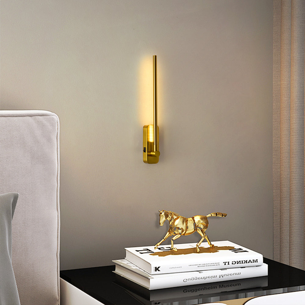 Rechargeable Battery Operated Wall Sconce with Remote Control - 3CCT Dimmable Brass Gold