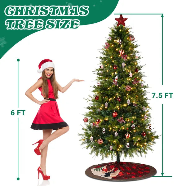 7.5 FT Artificial Christmas Tree with 400 Warm White LED Lights