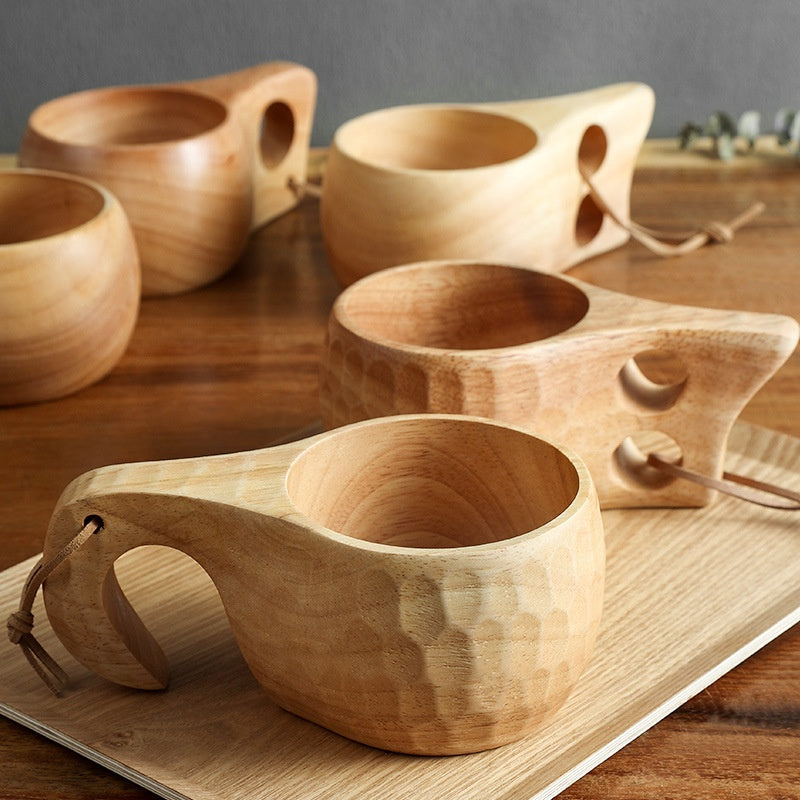 Wooden Coffee Cup with Large Capacity for Breakfast & Milk - Multiple Variants