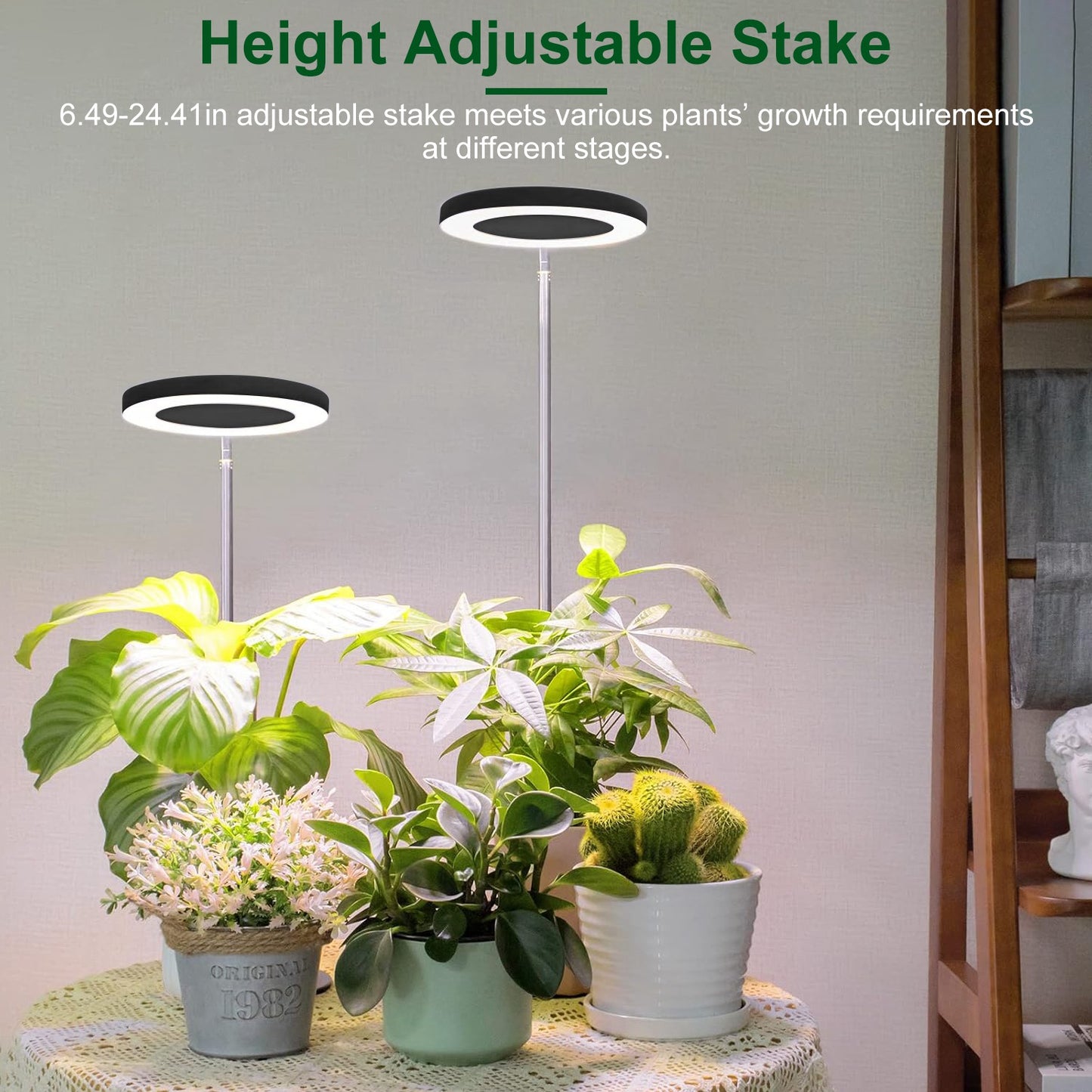 Indoor Plant Grow Light LED Full Spectrum with Auto Timer & Dimmable Brightness