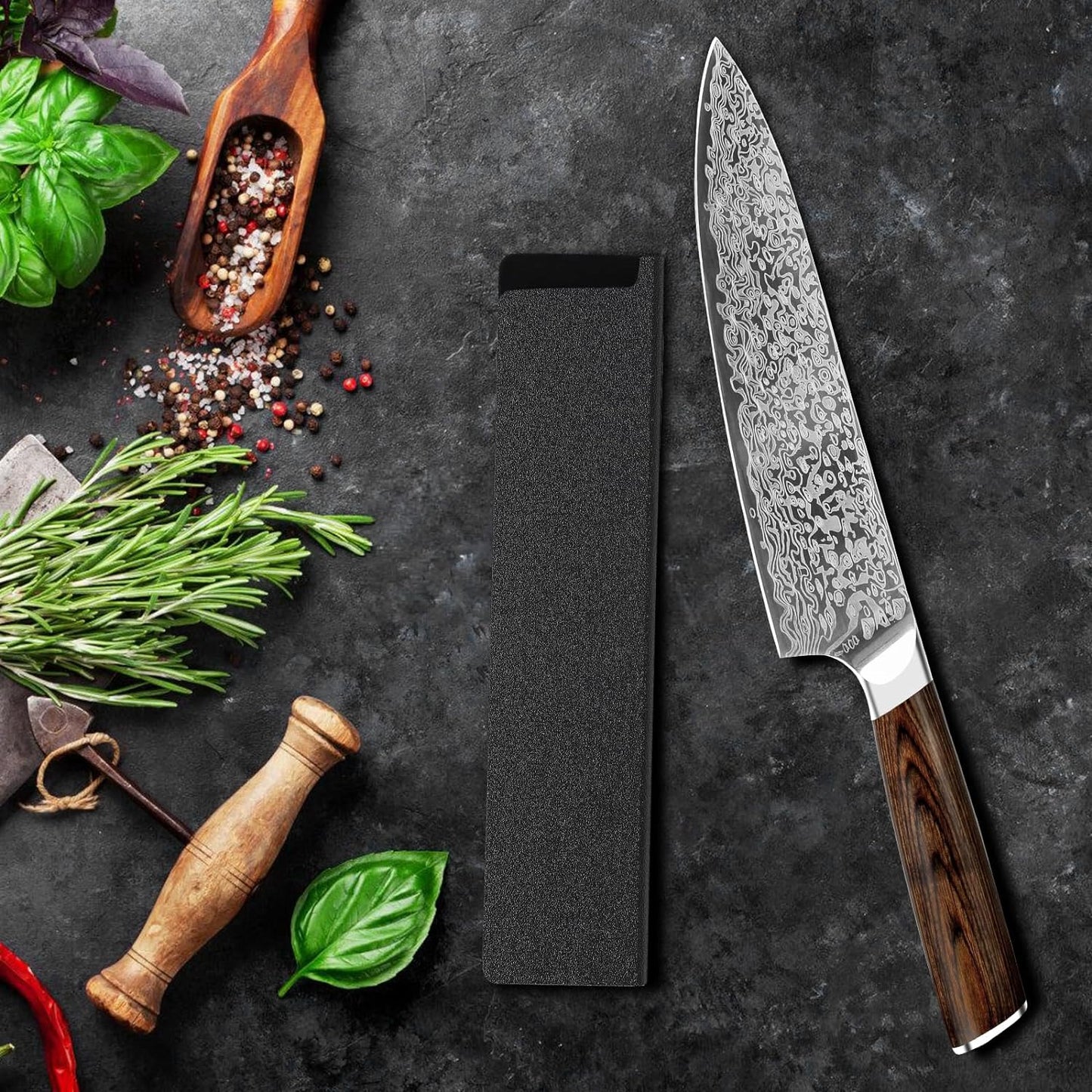 7.8 Inch Japanese Vanadium Steel Chef Knife with Rosewood Handle