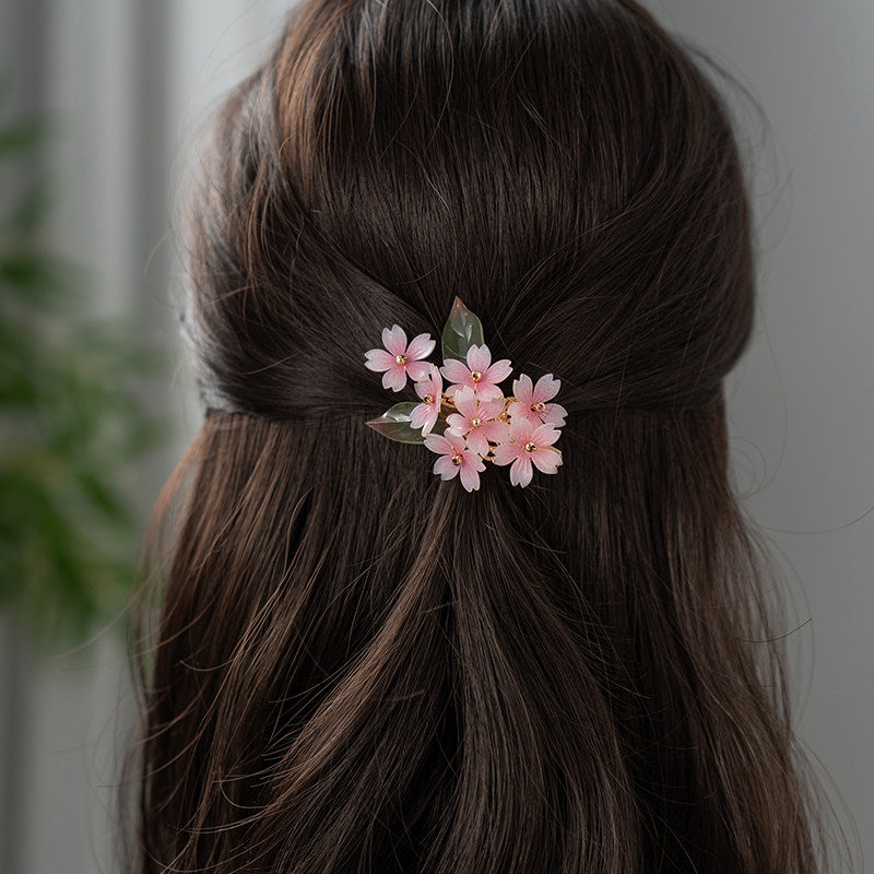 Vintage Floral Cheongsam Headpiece - Pink