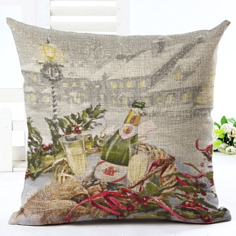 Christmas Santa Claus Pillowcase Cushion Cover - Festive Home Decor 45x45cm