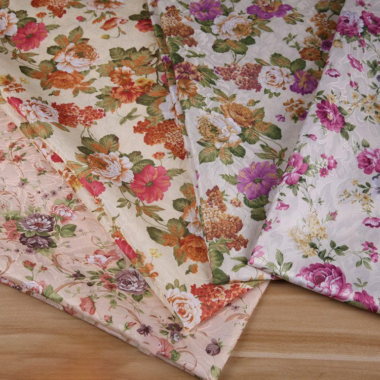 Decorative Jacquard Polyester Fabric for Home & Garden - Floral Pattern
