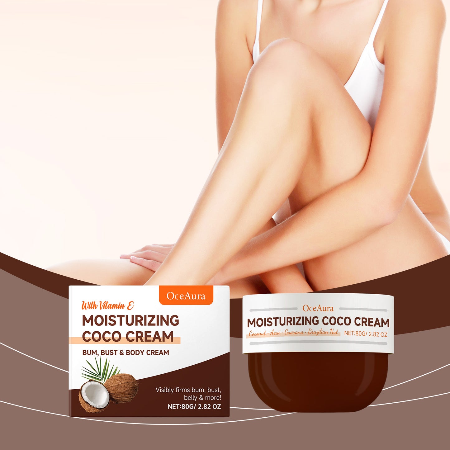 Coconut Oil Body Moisturizer - Anti-Aging Skin Firming Cream