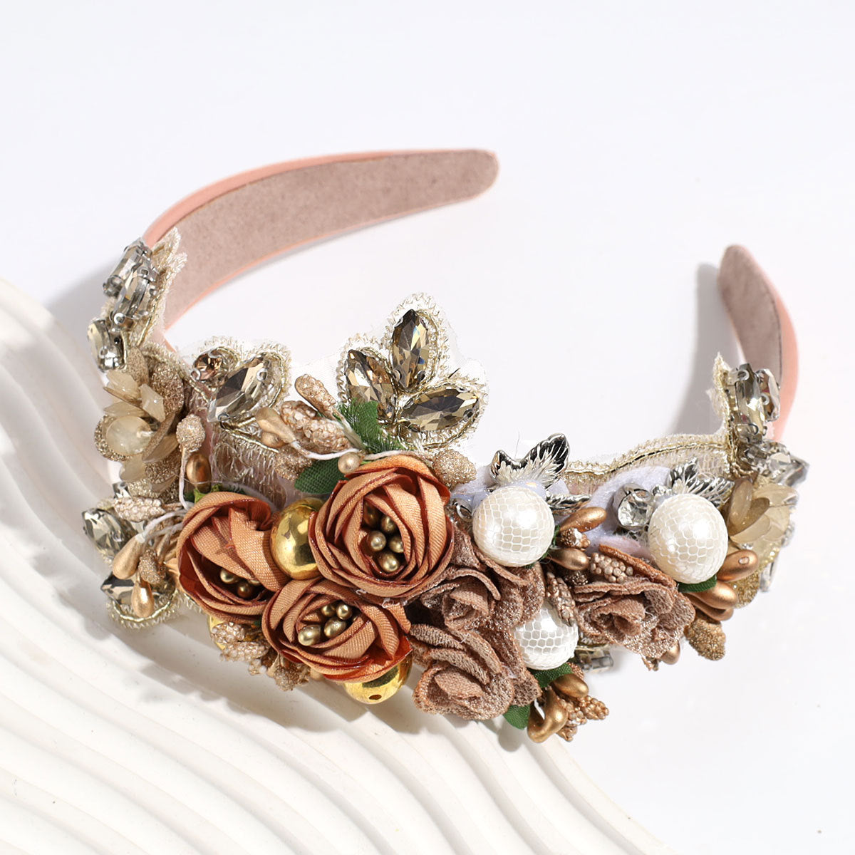 Baroque Rhinestone Pearl Headband – Multiple Colors