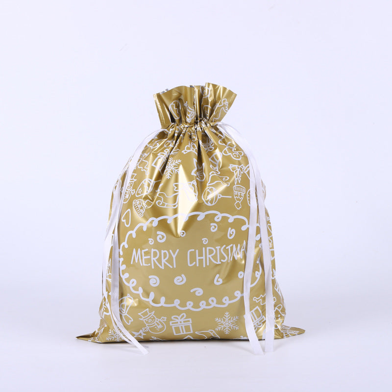 Festive Aluminum Foil Gift Bags for Christmas & New Year Party Packaging
