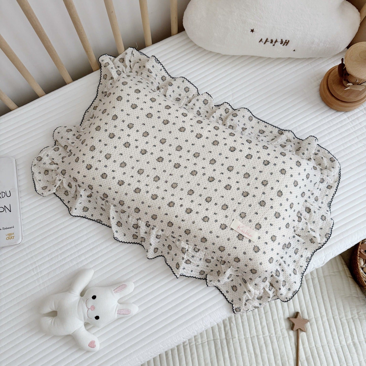 Korean Floral Cotton Gauze Pillowcase - Soft Home Bedding