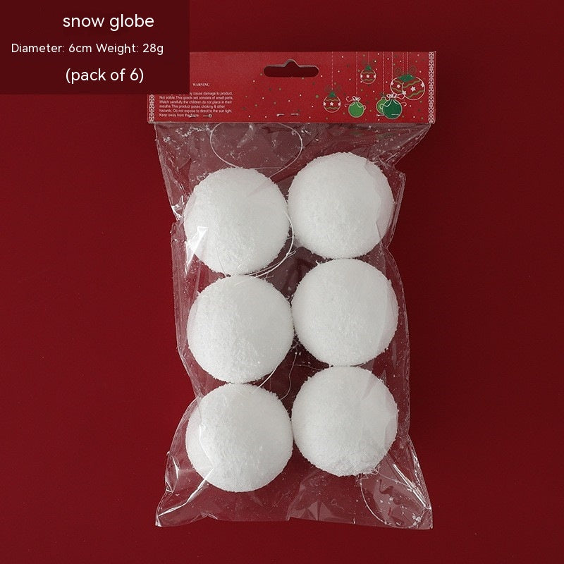 Christmas Tree Ornaments Snowball Set - White Foam Holiday Decor