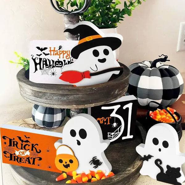 Halloween Wooden Tiered Tray Decor - Set of 3 Signs