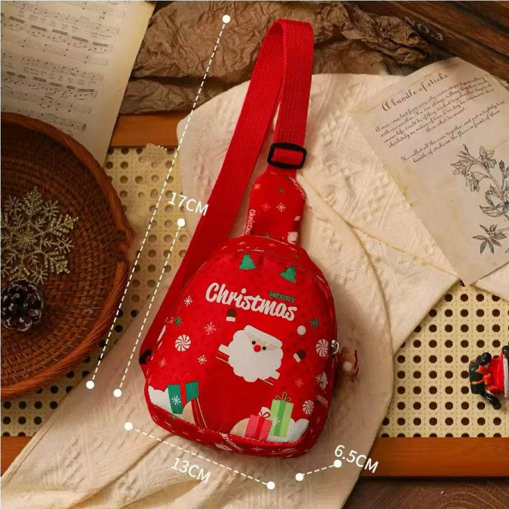Christmas Sling Backpack Purse - Festive Gift Bag for Holidays