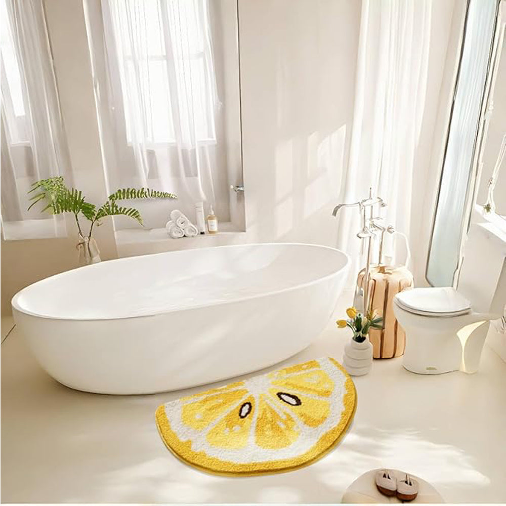 Lemon Fruit Bath Mat - Soft, Absorbent Bathroom Rug, 17.7" x 31.5"