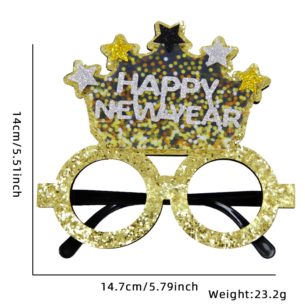 Funny New Year Party Glasses Photo Props - Holiday & Celebration Accessories
