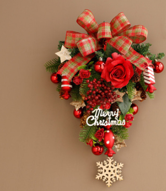 Christmas Wreath Door Wall Hanging Decoration for Festive Home Decor
