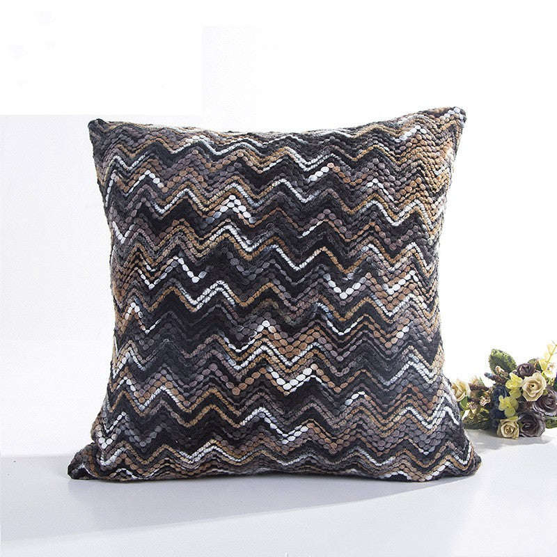 Blended Wool Stripes Cushion Cover 45x45cm - Modern Home Decor
