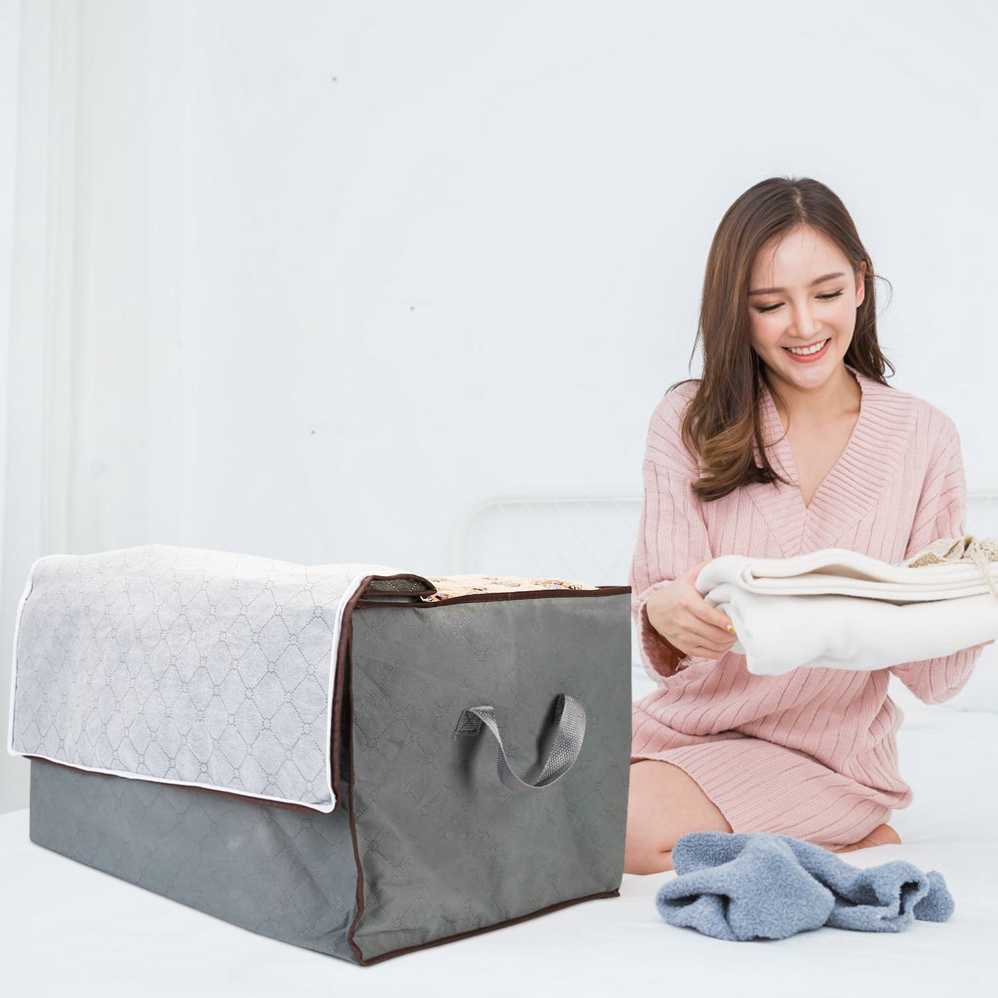 2Pcs Clothes Storage Bag For Moving Season 90L Per With Thick Fabric