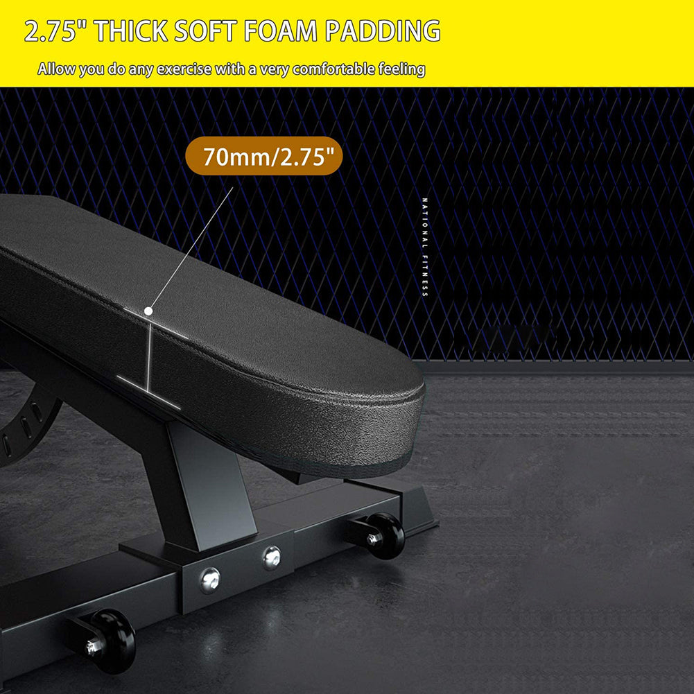 Adjustable Weight Bench for Full Body Workout - Black