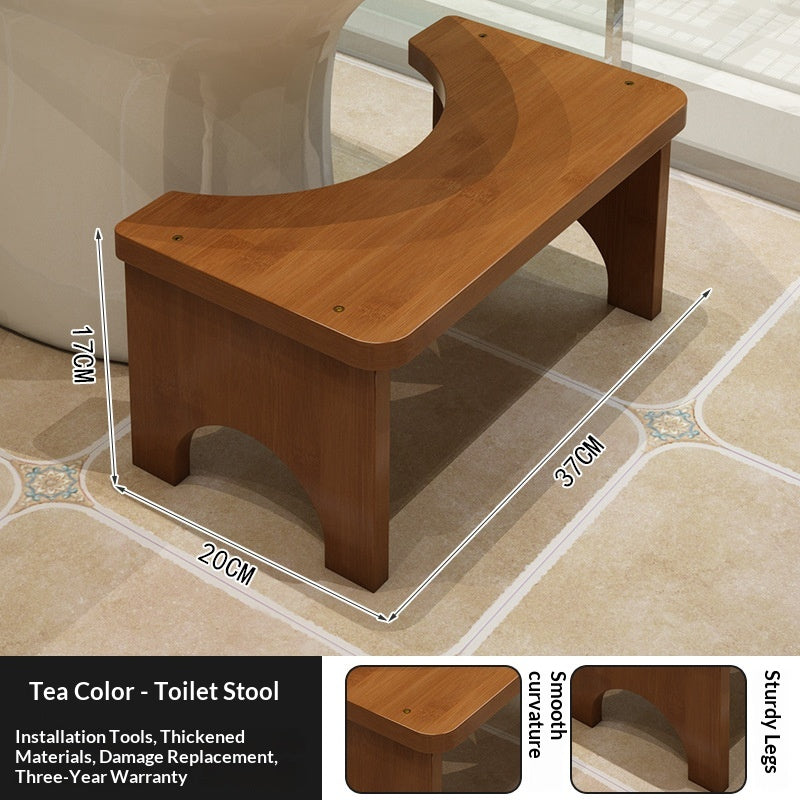 Children's Bamboo Toilet Step Stool with Non-Slip Surface - Eco-Friendly Kid's Bathroom Aid