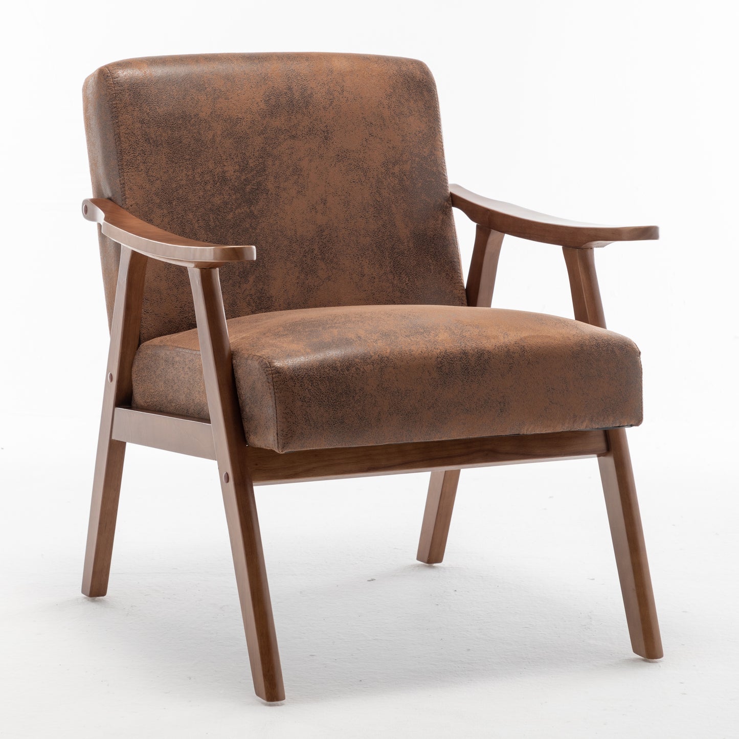 Accent Chair With Microfiber Upholstery And Solid Wood Frame, Classic