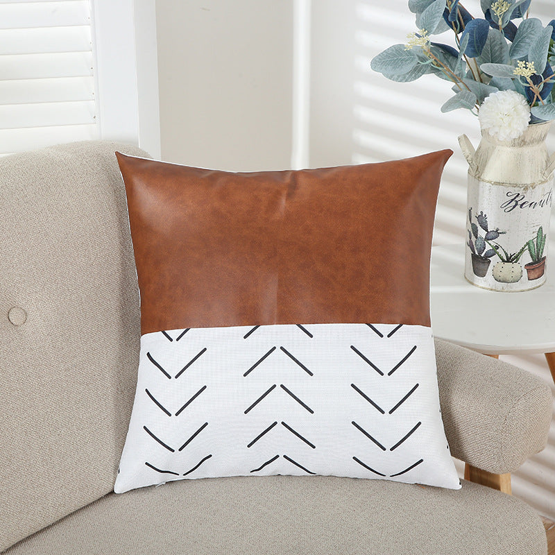 Office Sofa Geometric Line Print Pillowcase 45x45cm Modern Decor