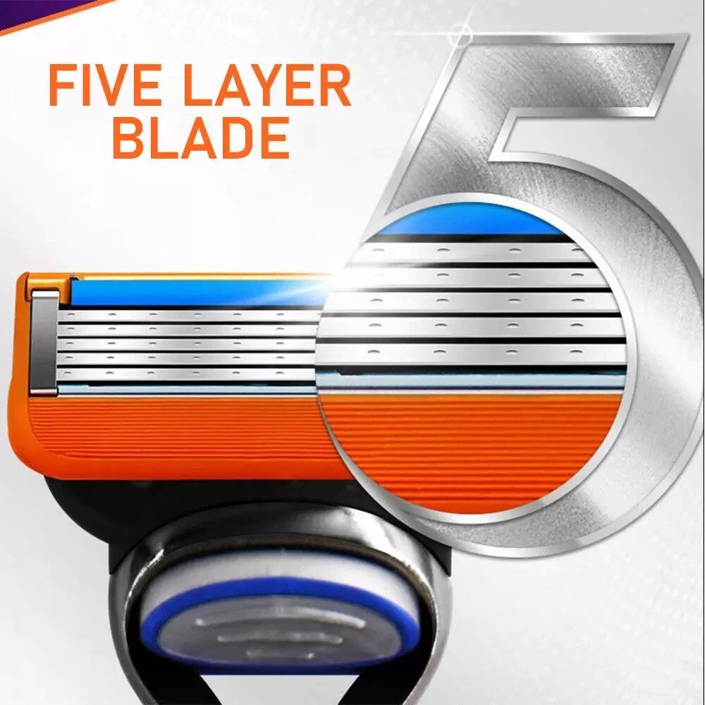 8-Piece Stainless Steel Men's Razor Blade Refills - Anti-Friction