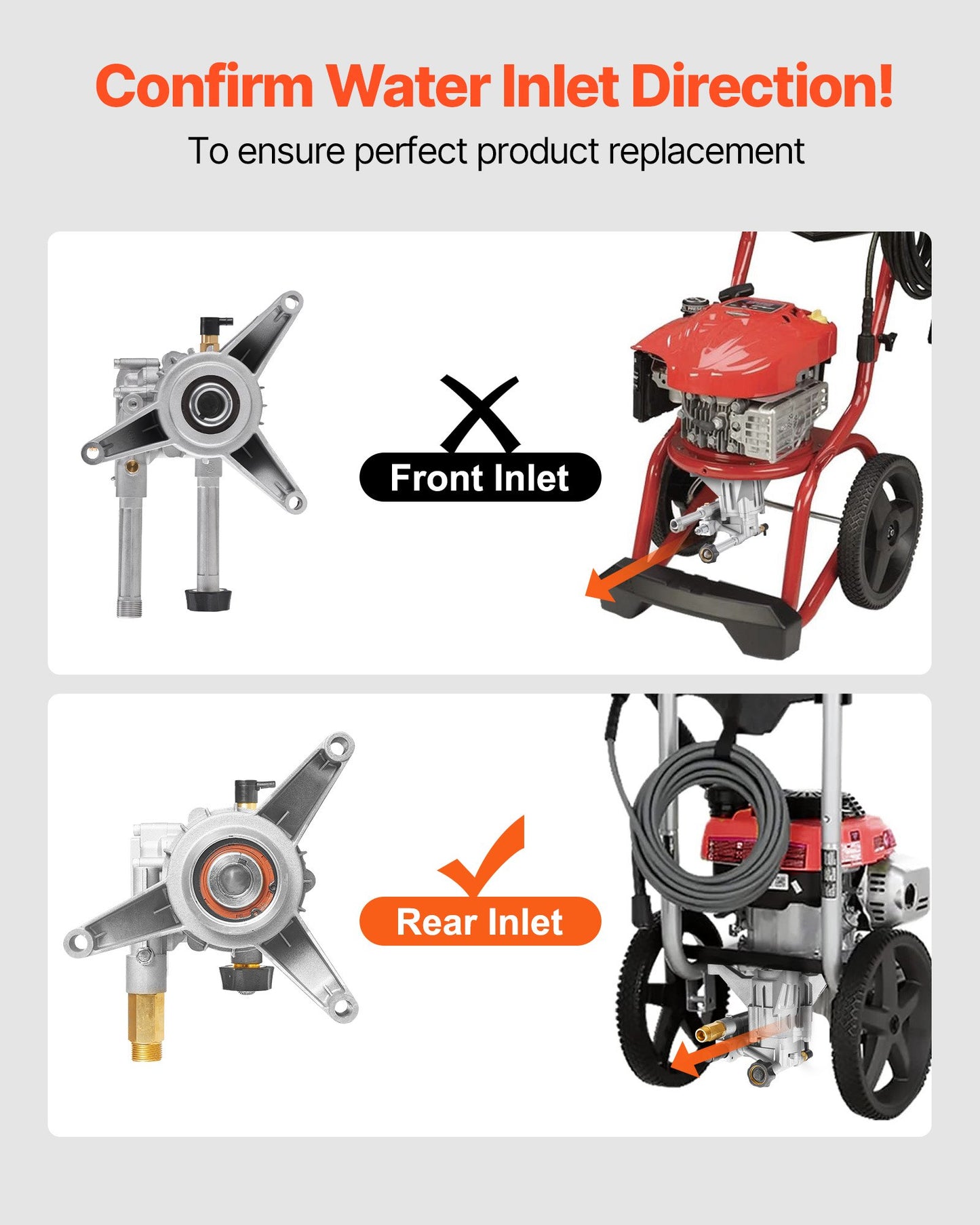 Pressure Washer Pump 2400 PSI 2.5 GPM Replacement Kit for Gas Power Washers
