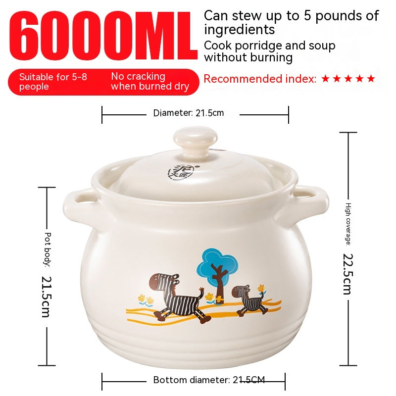 High-Temperature Ceramic Casserole Stew Pot with Cover - Kitchen & Home Storage