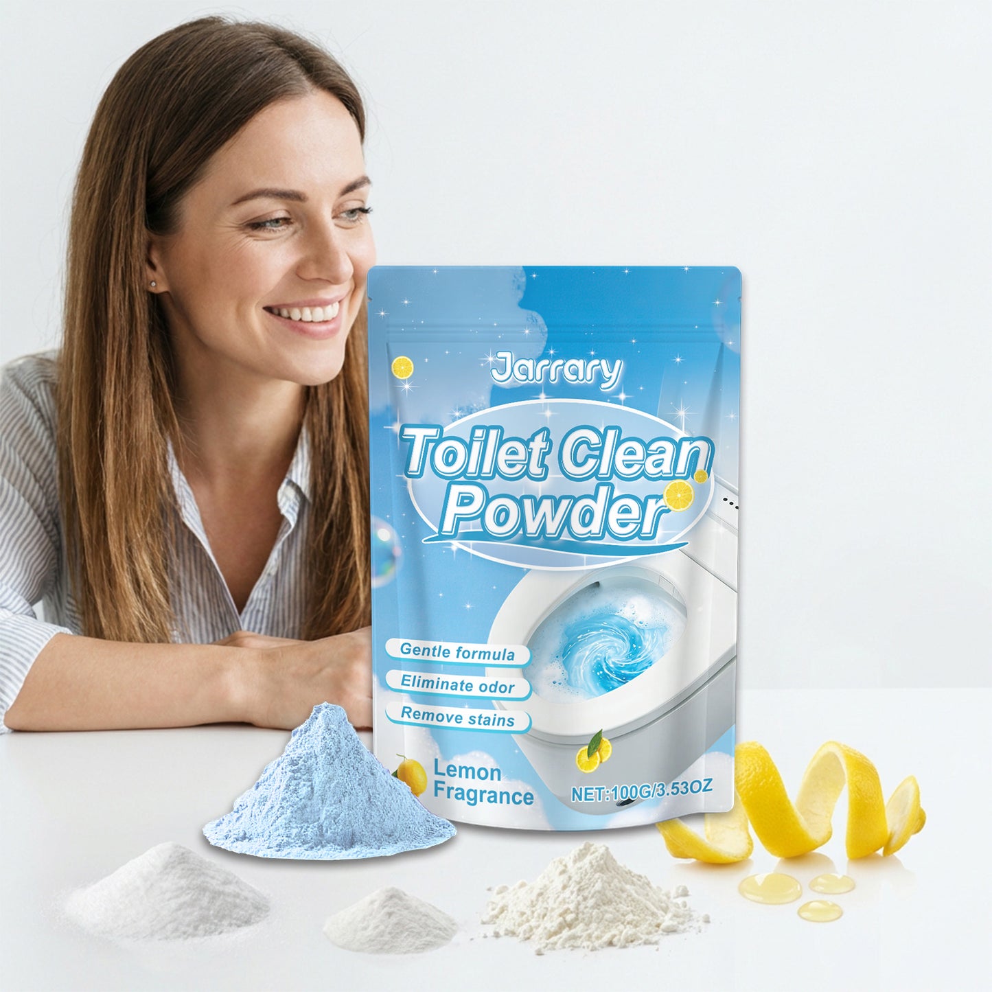 Toilet Cleaning Powder 100g - Stain Removal, Easy to Use, Pack of 3