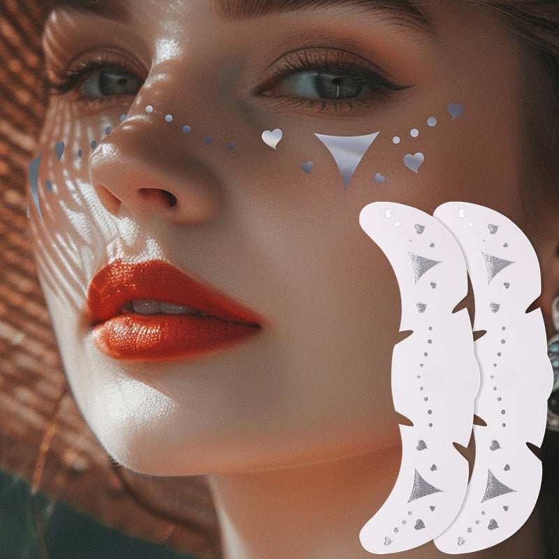 Freckle Tattoo Stickers Gold and Silver - Facial Skin Decor, 150x52mm, 1 or 6 Pcs