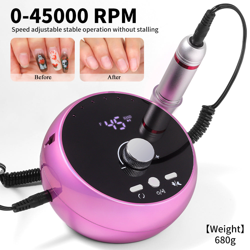 45000RPM Professional Electric Nail Drill - Portable Manicure Sander Set