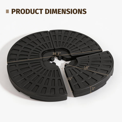 Heavy-Duty Fan-Style Cantilever Umbrella Base, 4-Panel Refillable