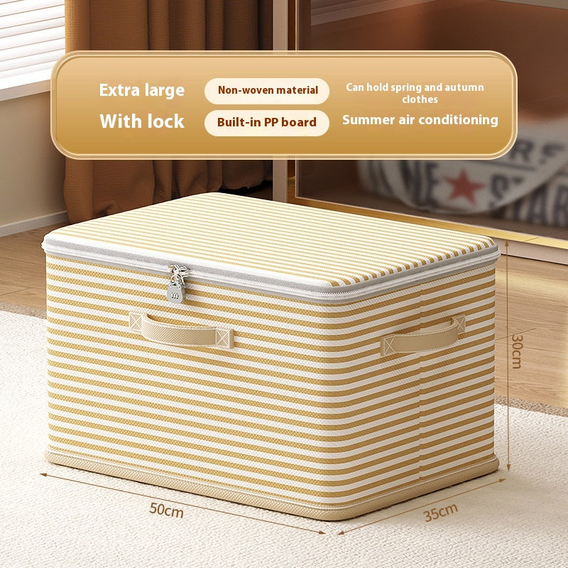 Large Lockable Clothes Storage Box with Handles for Home Organization
