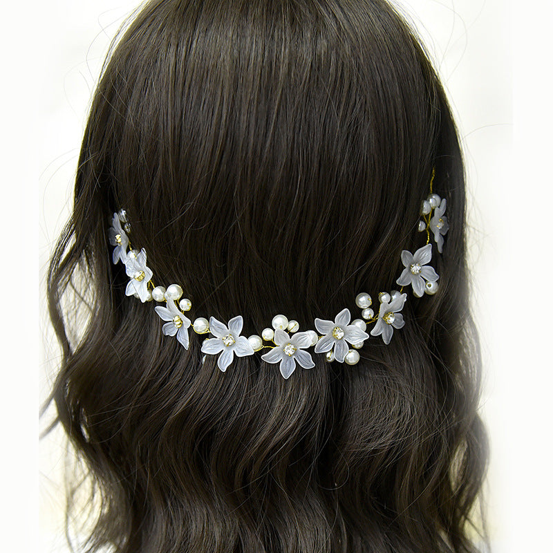 Gold Acrylic Flower Hairband - Bridal Hair Accessory