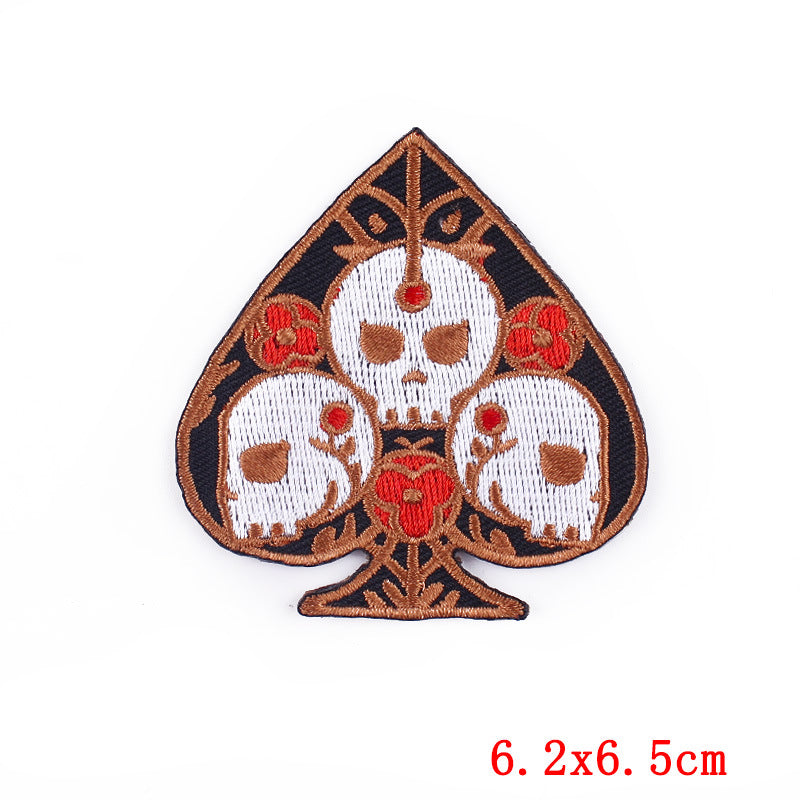 Embroidered Punk Skull Patch Iron-On Clothing Accessories - Multiple Colors