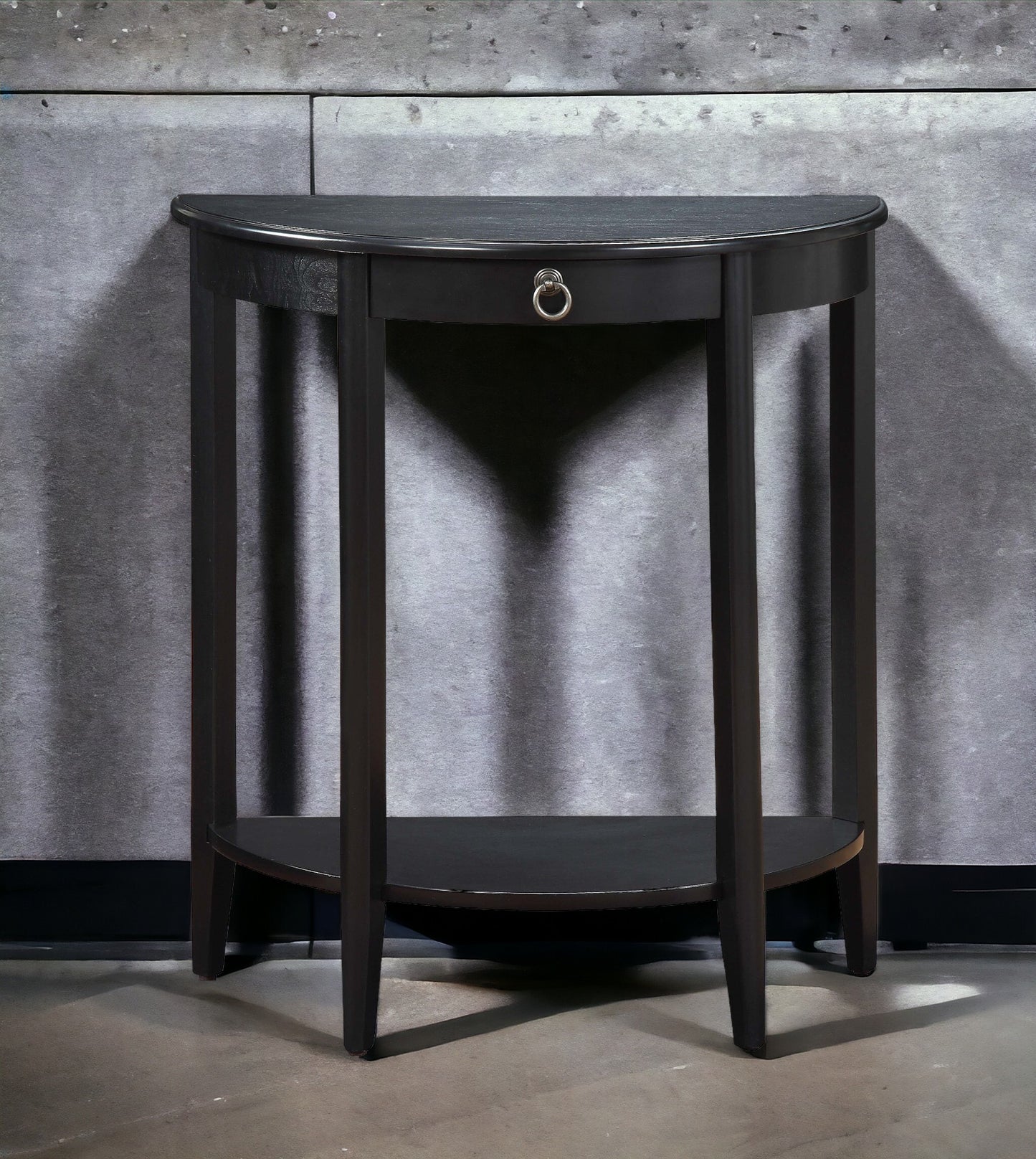 Justino II Black Finish Console Table - Synthetic Wood