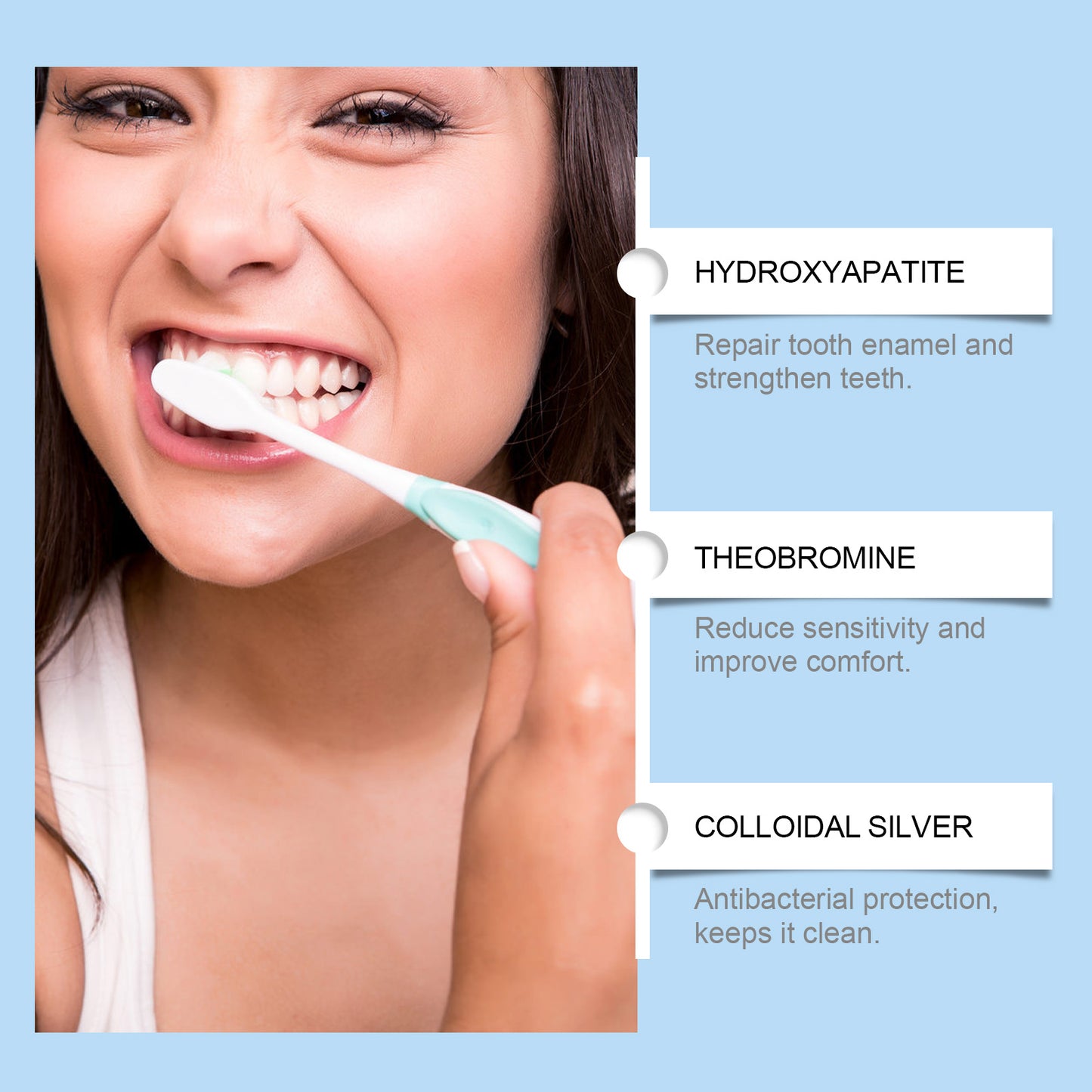Enamel Repair Toothpaste with Hydroxyapatite for Sensitive Teeth