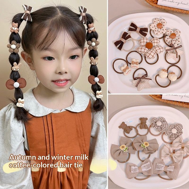 Soft Fabric Hair Ties Set For Girls - Ponytail & Bun Styling