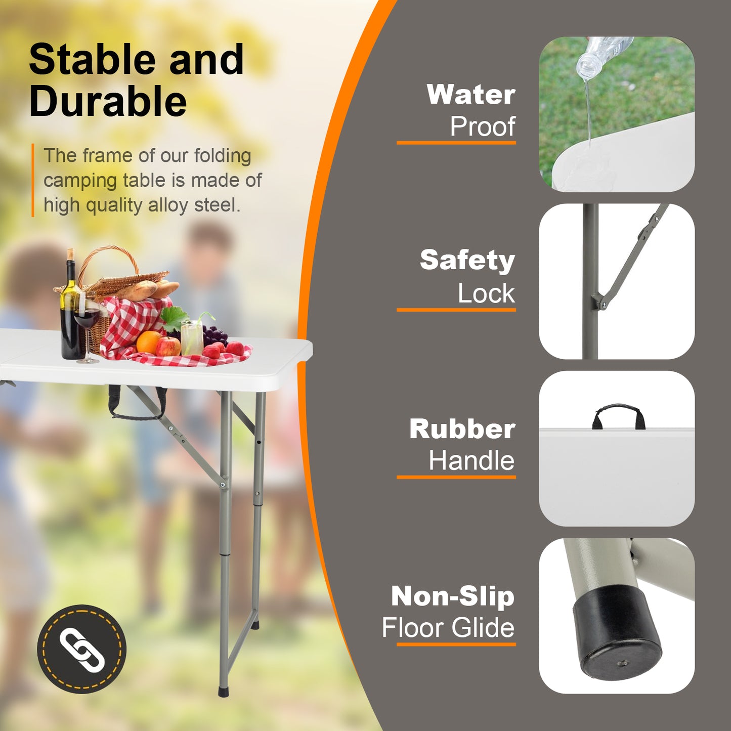 4 FT Folding Camping Table