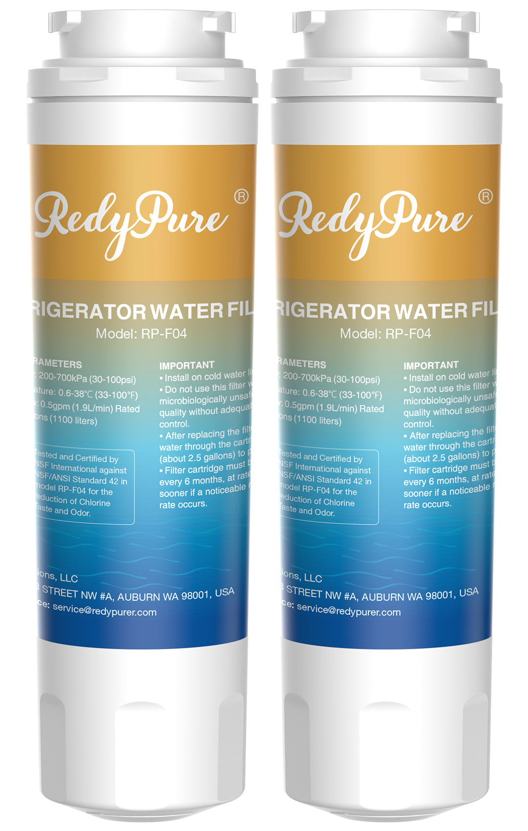 Refrigerator Water Filter Replacement - 2 Pack for EDR4RXD1, UKF8001, EveryDrop Filter 4